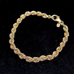 🖤Gold💕on silver Italy rope chain bracelet